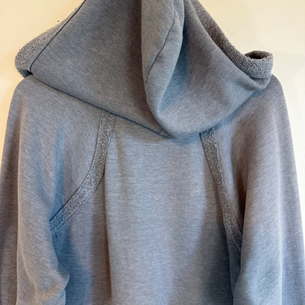 Free People Movement V-Neck Hoodie Blue Gray Fleece Relaxed Lounge Athleisure M - Picture 6 of 13
